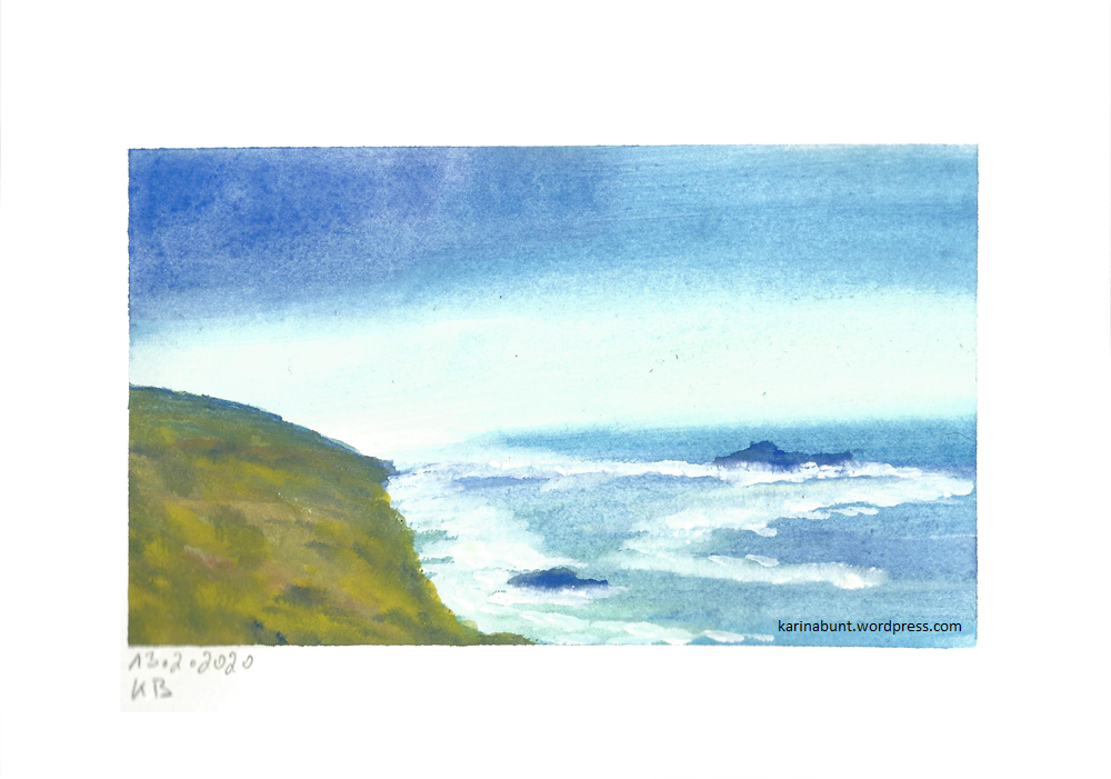 Landschaft mit Meerblick und Küste