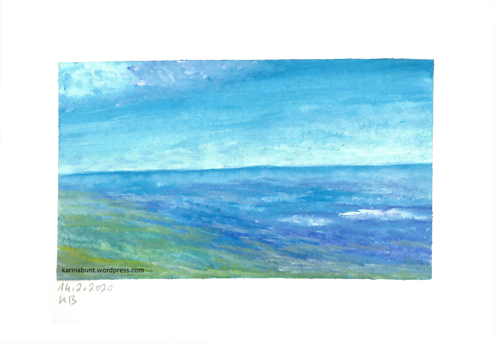 Landschaft mit Meerblick