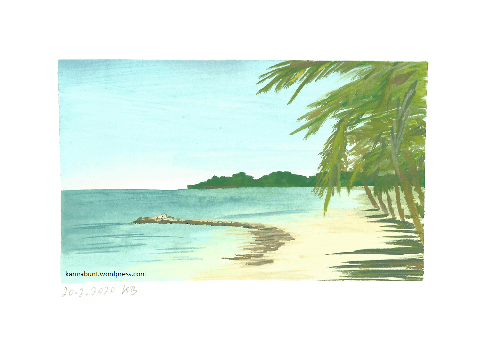 Landschaft mit Meer in der Karibik