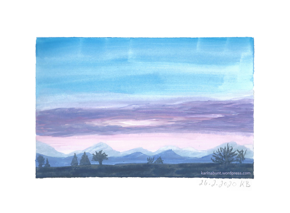 Landschaft mit Abendstimmung