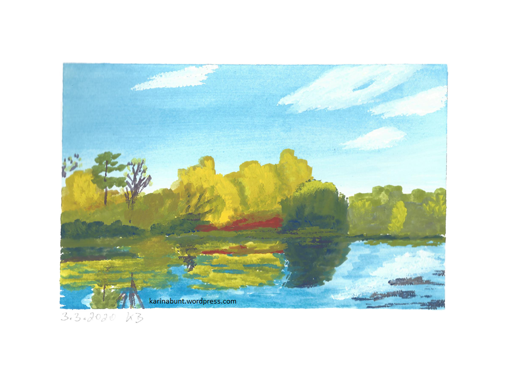 Teich mit Herbstbäumen