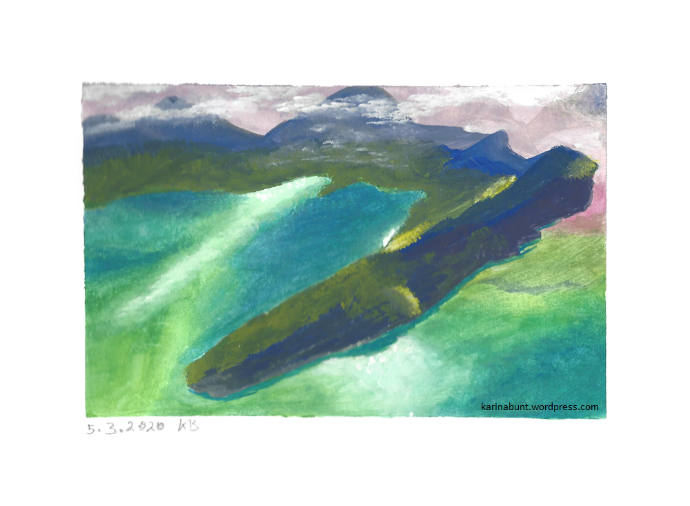 Landschaft mit Halbinsel aus Vogelperspektive