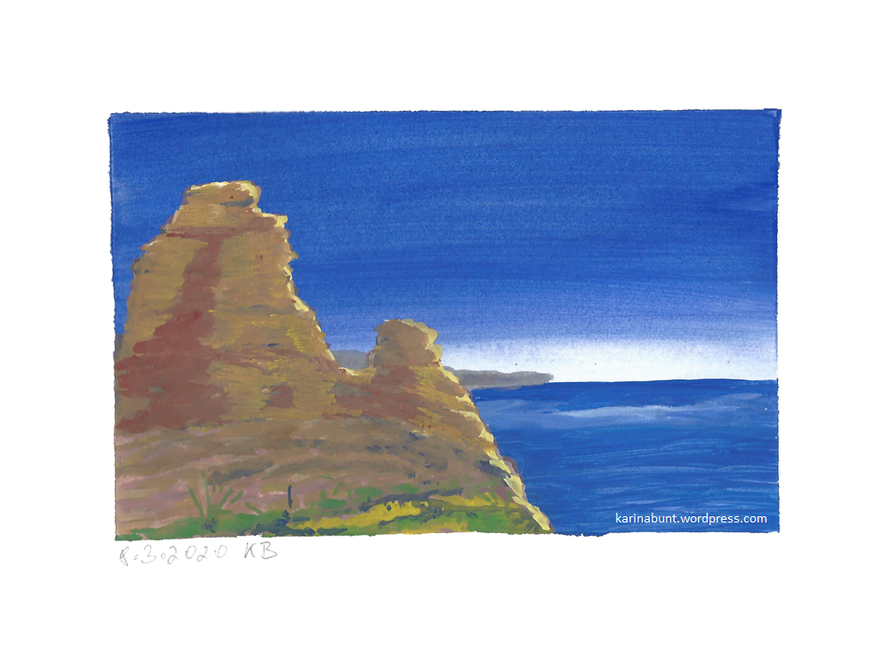 Landschaft mit Meer und Fels