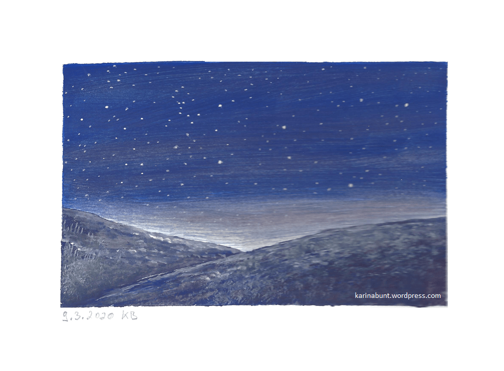 Nachtlandschaft mit Sternenhimmel