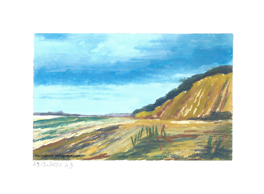 Klippe mit Strand u. Meer