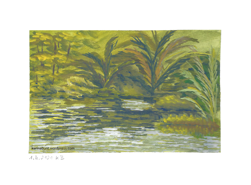 Sumpflandschaft mit Palmen