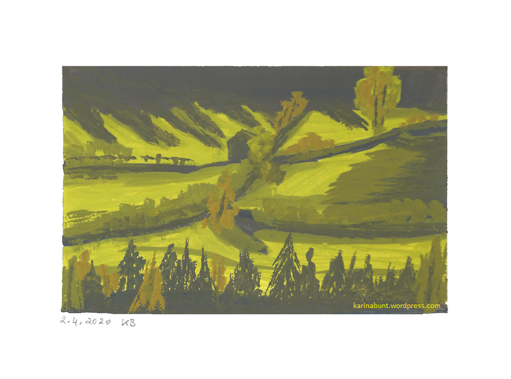 Almhang im Abendlicht