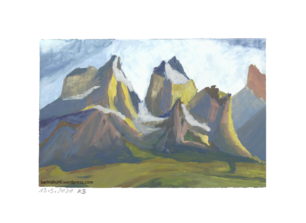 Berggipfel mit Schneeresten