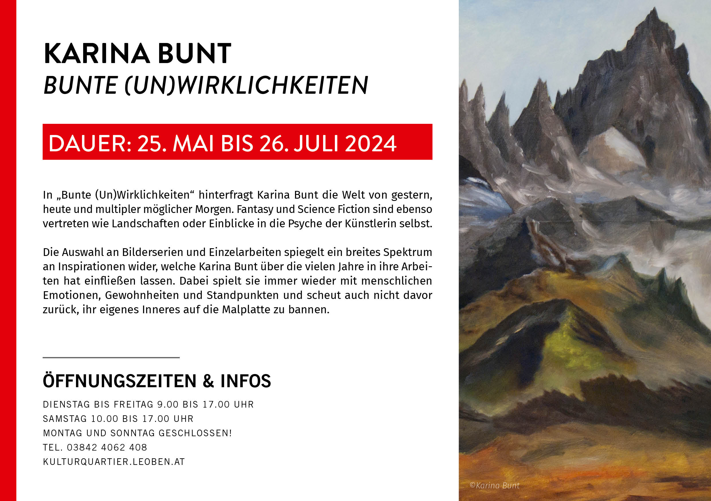 Einladung zur Ausstellung "Bunte (un)Wirklichkeiten", Vorderseite