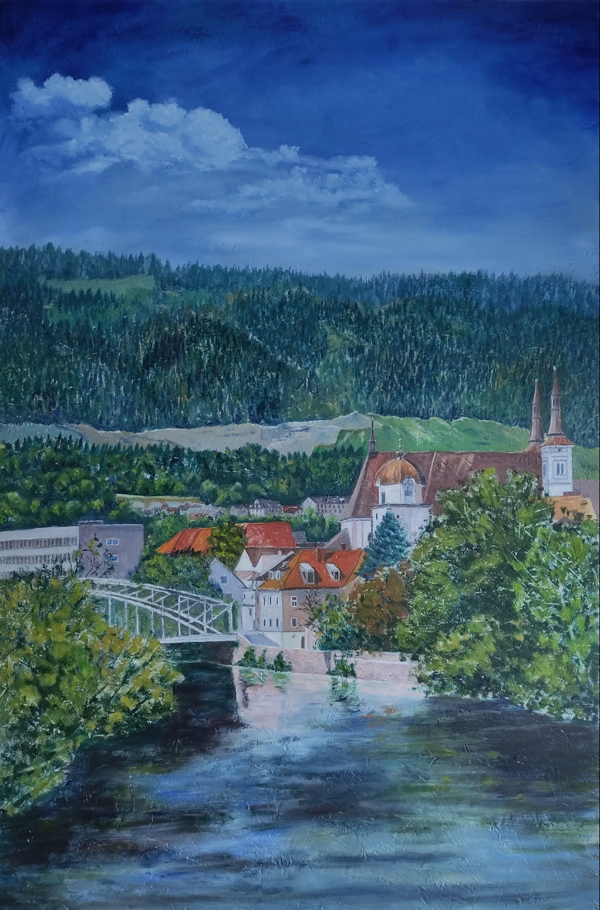 Ansicht der Stadt Leoben von Süden